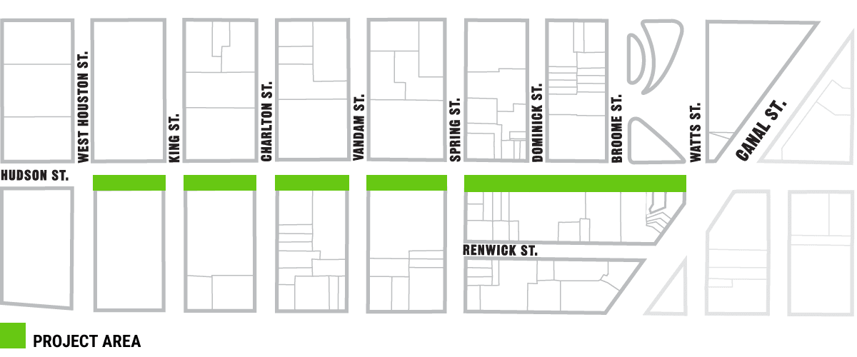 Hudson Street - Project area map